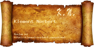 Klement Norbert névjegykártya