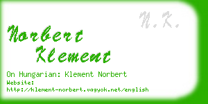 norbert klement business card